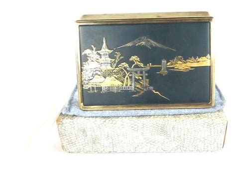 chokin music box metal floral frame castle|Chokin Japanese Music Box / Japanese Building & Flowers Art .